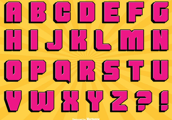 Comic Style Alphabet Set - vector #304925 gratis