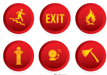 Fire Emergency Icons - vector #305095 gratis