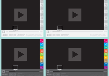Media Player With Social Buttons - vector gratuit #305225 
