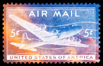 Vibrant US Air Mail Stamp - бесплатный image #324505
