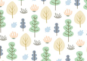 Leaves and trees pattern background vector - Free vector #326575