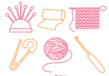 Sewing Outline Icons - vector #326775 gratis
