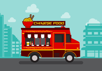 Vector Chinesefood Truck - vector gratuit #327635 