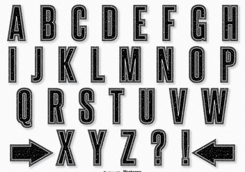 Retro Style Alphabet Set - vector gratuit #328005 