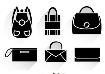 Bag Black Icons With Shadows - Kostenloses vector #328205
