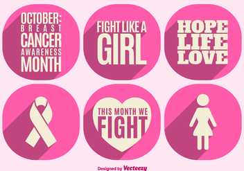 Breast cancer awareness elements - Free vector #328275