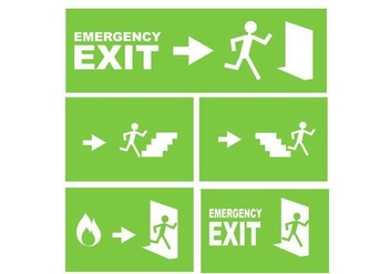Emergency Exit Sign Free Vector - vector gratuit #328715 