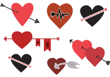 Vector Set of Heart Symbols - vector gratuit #329365 