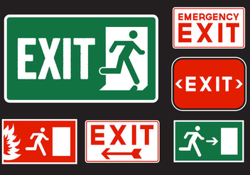 Emergency Exit Signs - Free vector #329435