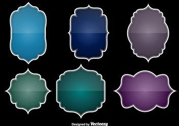 Colorful glossy labels - Free vector #329775