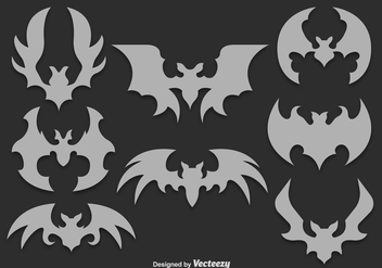 Gray bats silhouettes - Free vector #329785