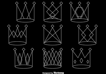 White line crowns - Free vector #331785