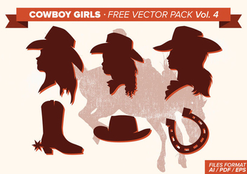 Cowboy Girls Silhouette Free Vector Pack Vol. 4 - Kostenloses vector #332645