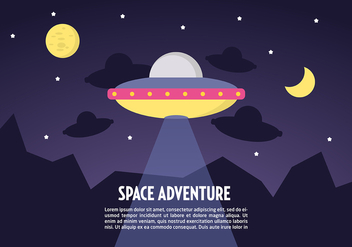 Free Flat Space Landscape Vector Background - Free vector #332685