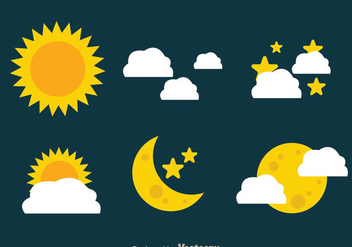 Sun And Moon Icons - vector #333035 gratis