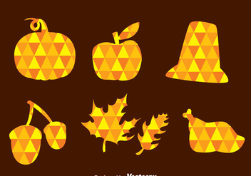 Thanksgiving Triangle Mozaic Icons - Free vector #333835