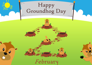 Groundhog Day!! - Free vector #333895