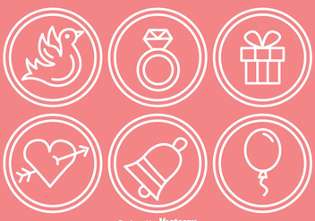 Wedding Outline Circle Icons - Free vector #335965