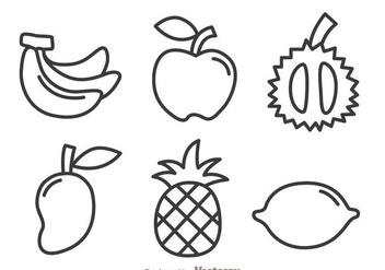 Fruits Outline Icons - vector gratuit #336115 