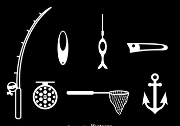 Fishing White Icons - Free vector #336525