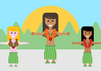Free Hawaiian Dancers Vector - Kostenloses vector #336615