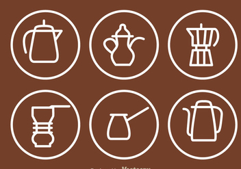 Coffee Pot Outline Icons - vector gratuit #336845 