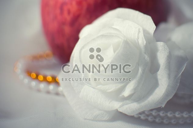 White rose and beads - бесплатный image #337825