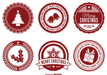 Assorted Christmas Badge Set - Free vector #338135