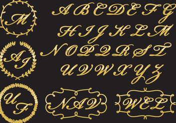 Golden Monograms - Free vector #338355