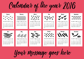 Free 2016 Calendar Vector Background - vector gratuit #341645 
