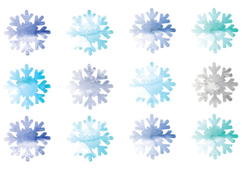 Vector Watercolor Snowflakes - Free vector #341745
