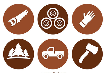 Lumberjack Circle Icons - vector #343145 gratis