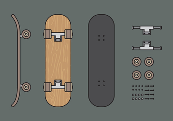 Vector Skateboard Illuustration Set - vector gratuit #343185 