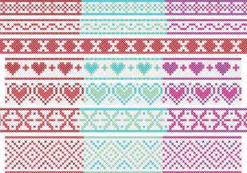 Cross Stitch Banners - Free vector #343435