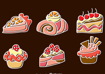 Sweet Cake Icons Set - vector #344835 gratis