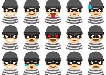 Robber Emoticons - vector gratuit #344855 