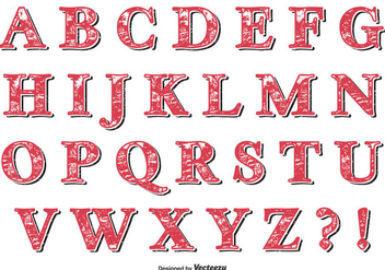 Retro Grunge Alphabet Set - vector #344915 gratis