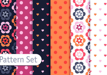 Romantic Colorful Pattern Set - vector gratuit #345485 