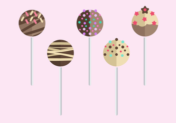 Flat Style Chocolate Cake Pops - Free vector #345605