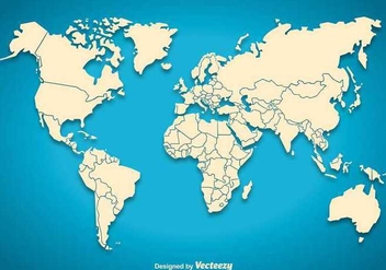 World map silhouette - vector gratuit #345635 