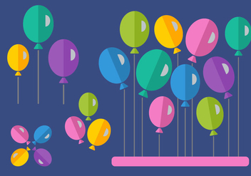 Free Flat Style Balloons - бесплатный vector #346465