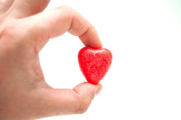 Small heart in hand on white - Free image #346625