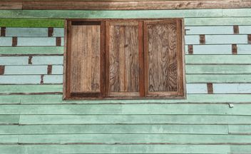 Green wooden wall with window - Free image #347265