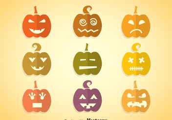 Pumpkin Colorful Icons - Free vector #347455