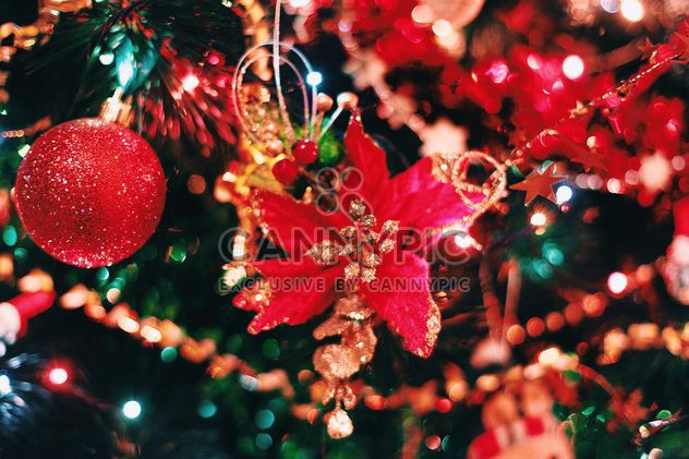 Christmas decorations on Christmas tree closeup - Free image #347795