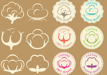 Cotton Logos And Badge Vectors - vector #349125 gratis