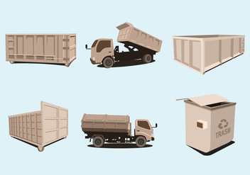 Dumpster Trucks Vector - Free vector #349635