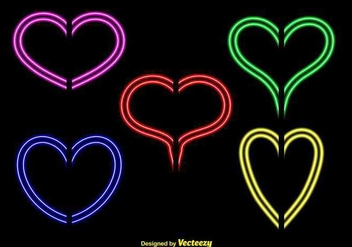 Neon Lights Hearts Vectors - бесплатный vector #349655