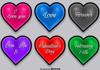 Colorful heart icons with shadows - Free vector #349855