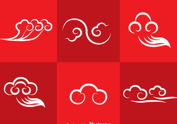 Chinese Clouds Ornament Vector Set - vector gratuit #351905 